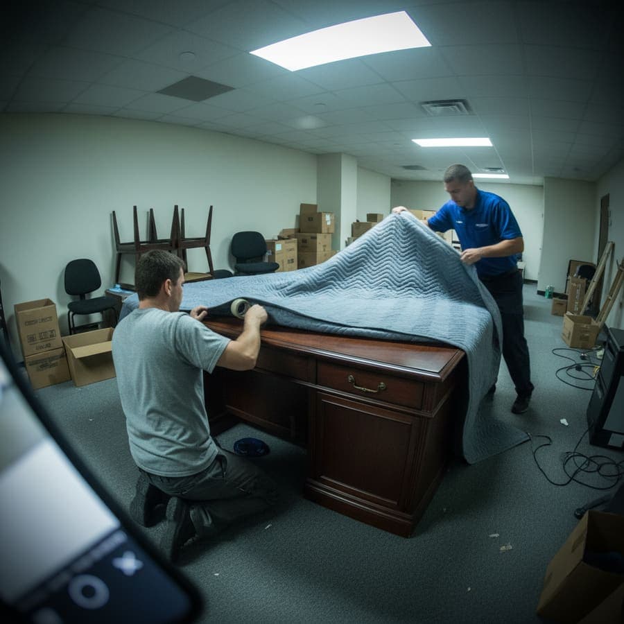 Low-moisture encapsulation in lobby during business hours